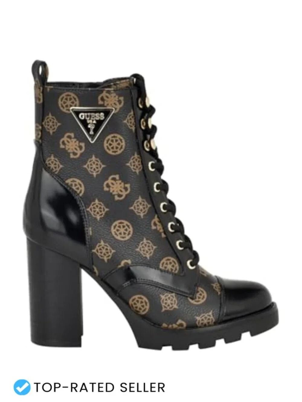 Chunky Lug Sole Ankle Bootie Block Heel Chelsea Zip Side Elastic Panels
